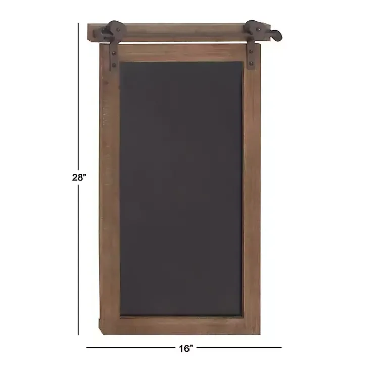 Kirklands Home Wall Storage|Long Wood and Metal Frame Chalkboard