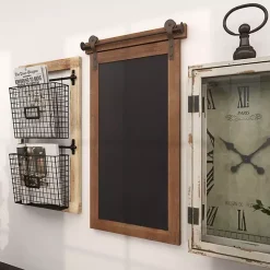 Kirklands Home Wall Storage|Long Wood and Metal Frame Chalkboard