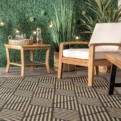 Kirklands Home Outdoor Rugs|Lori Dark Gray Modern Geometric Outdoor Rug, 5x8