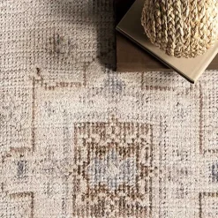 Kirklands Home Area Rugs|Lottie Cream Vintage Washable Area Rug, 8x10 Ivory