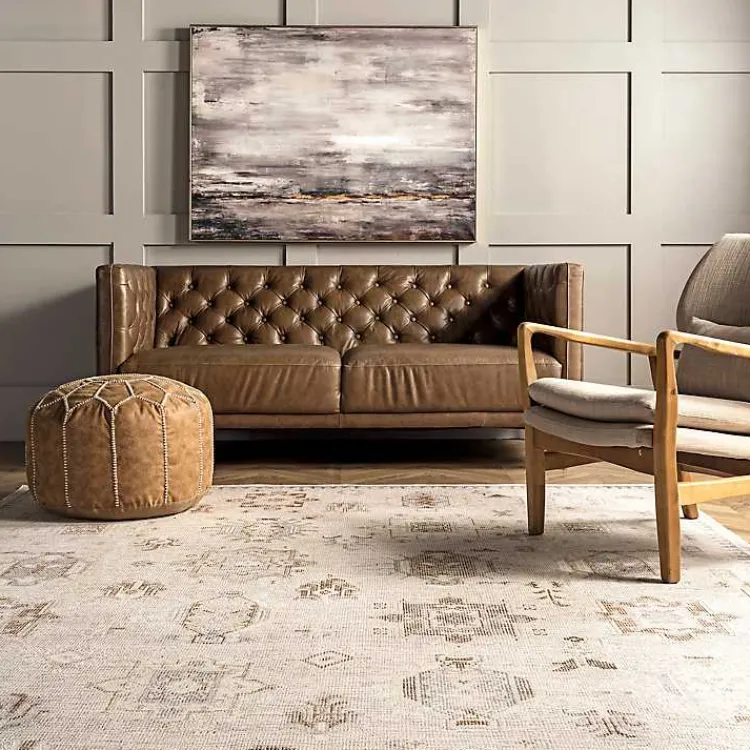 Kirklands Home Area Rugs|Lottie Cream Vintage Washable Area Rug, 8x10 Ivory