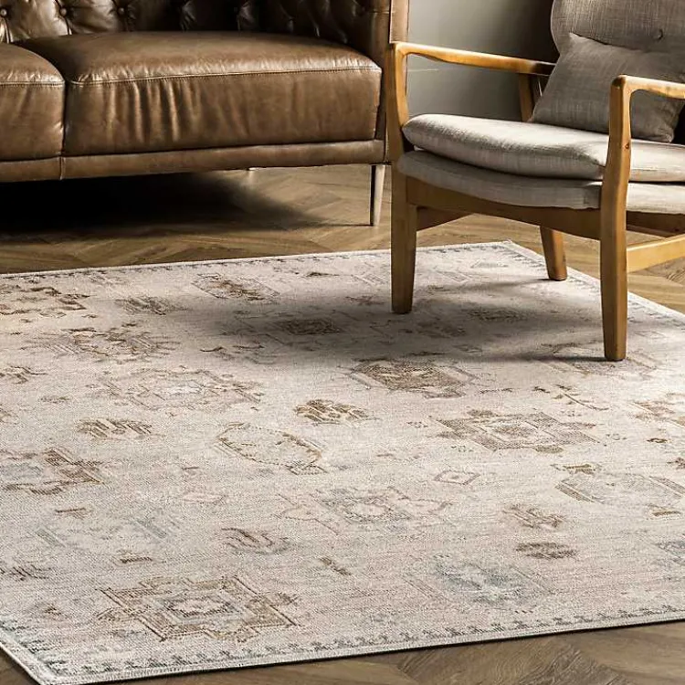 Kirklands Home Area Rugs|Lottie Cream Vintage Washable Area Rug, 8x10 Ivory