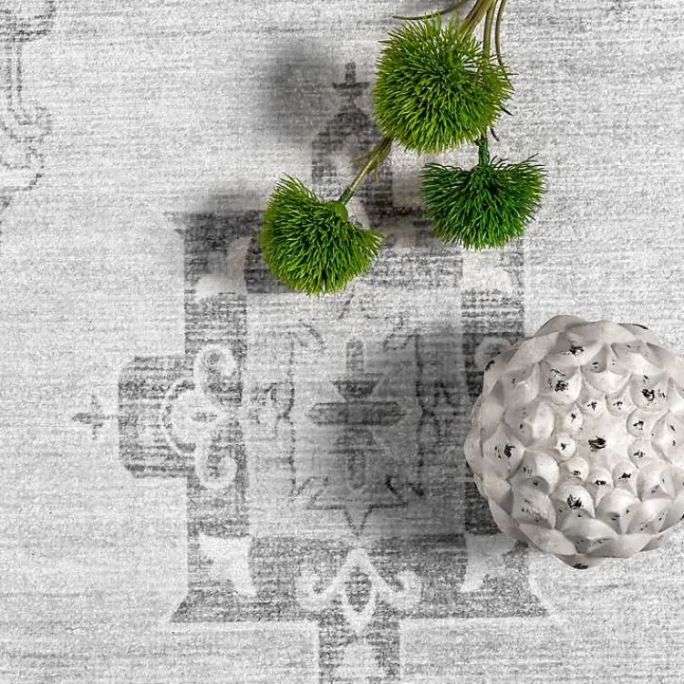 Kirklands Home Area Rugs|Lottie Vintage Washable Area Rug, 5x8 Gray