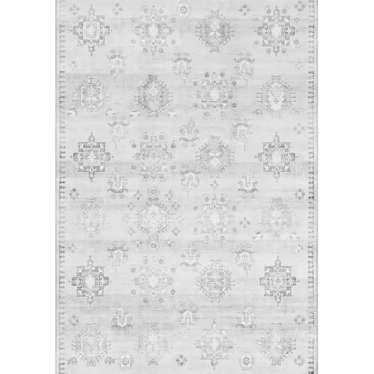 Kirklands Home Area Rugs|Lottie Vintage Washable Area Rug, 8x10 Gray