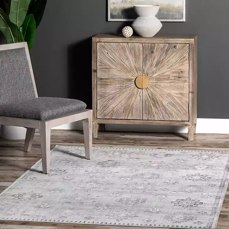 Kirklands Home Area Rugs|Lottie Vintage Washable Area Rug, 8x10 Gray