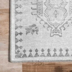 Kirklands Home Area Rugs|Lottie Vintage Washable Area Rug, 8x10 Gray