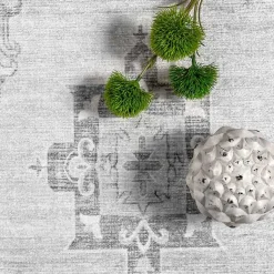 Kirklands Home Area Rugs|Lottie Vintage Washable Area Rug, 8x10 Gray