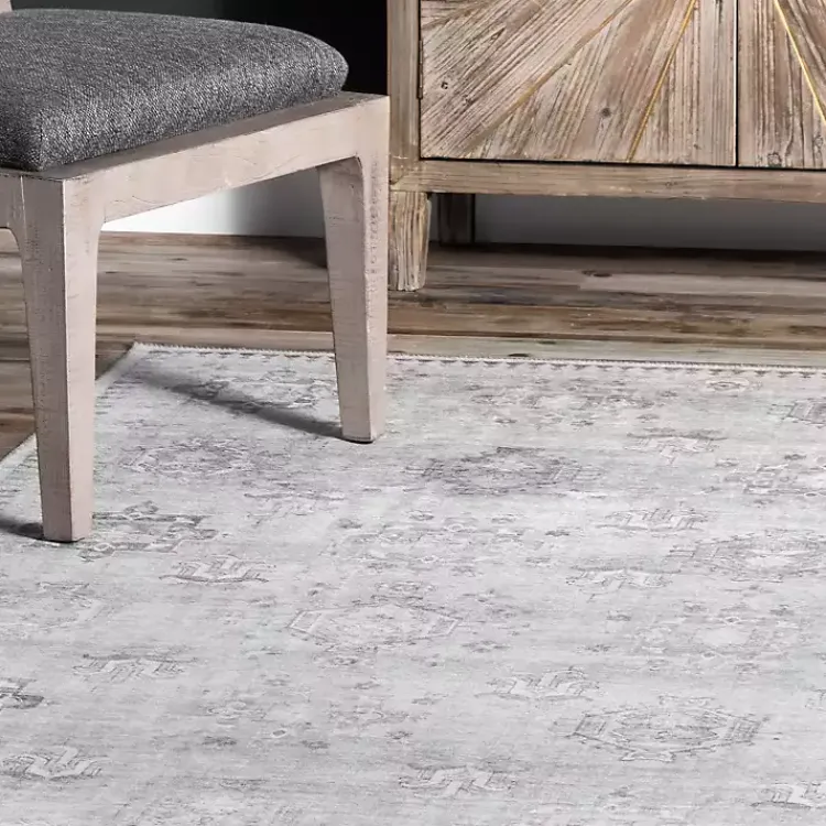 Kirklands Home Area Rugs|Lottie Vintage Washable Area Rug, 8x10 Gray