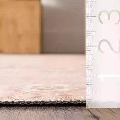 Kirklands Home Area Rugs|Lottie Peach Vintage Washable Area Rug, 5x8 Orange