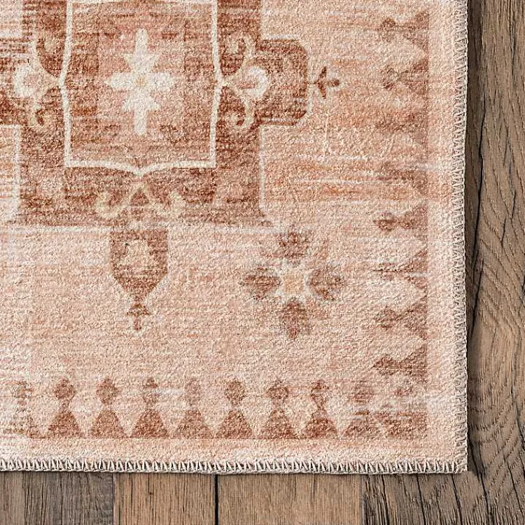 Kirklands Home Area Rugs|Lottie Peach Vintage Washable Area Rug, 5x8 Orange