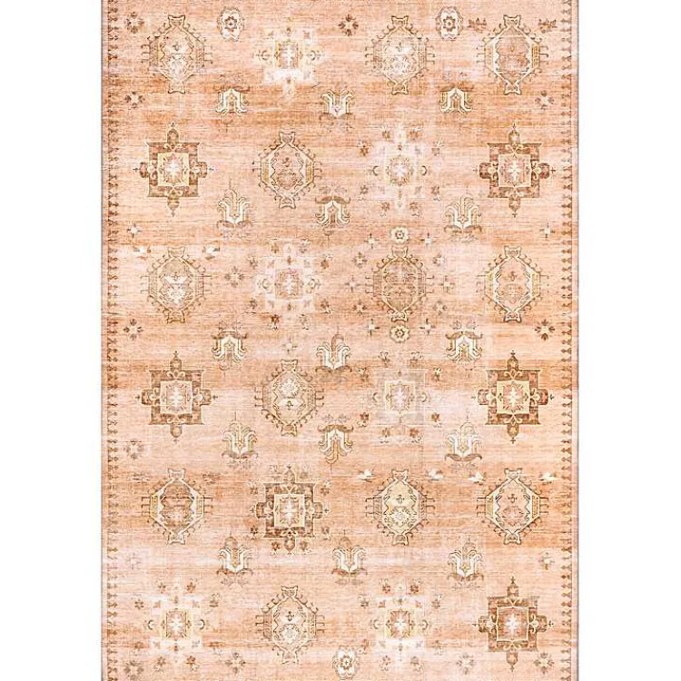 Kirklands Home Area Rugs|Lottie Peach Vintage Washable Area Rug, 8x10 Orange
