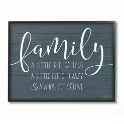 Kirklands Home Wall Quotes & Signs|Loud Crazy Family Framed Art Print Blue