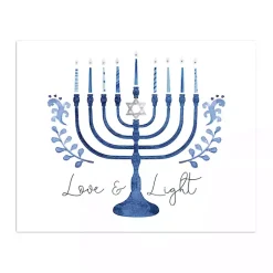 Sale Love & Light Menorah Canvas Art Print Hanukkah Decorations
