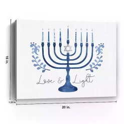 Sale Love & Light Menorah Canvas Art Print Hanukkah Decorations
