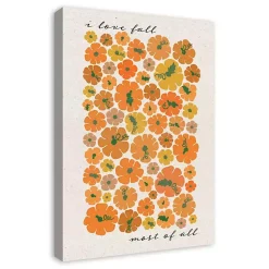 Outlet Love Fall Most of All Pumpkins Canvas Art Print Fall