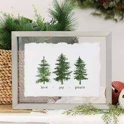 Love Joy Peace Trees Wall Plaque Christmas Art & Wall Decor