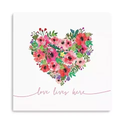 New Love Lives Here Heart Valentine's Canvas Art Print Valentines Day Decorations