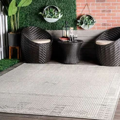 Kirklands Home Outdoor Rugs|Lowden Gray Tribal Outdoor Rug, 5x8