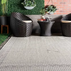 Kirklands Home Outdoor Rugs|Lowden Gray Tribal Outdoor Rug, 5x8