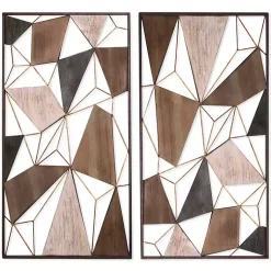 Kirklands Home Wall Plaques|Lucas Geometric Wall Plaques, Set of 2
