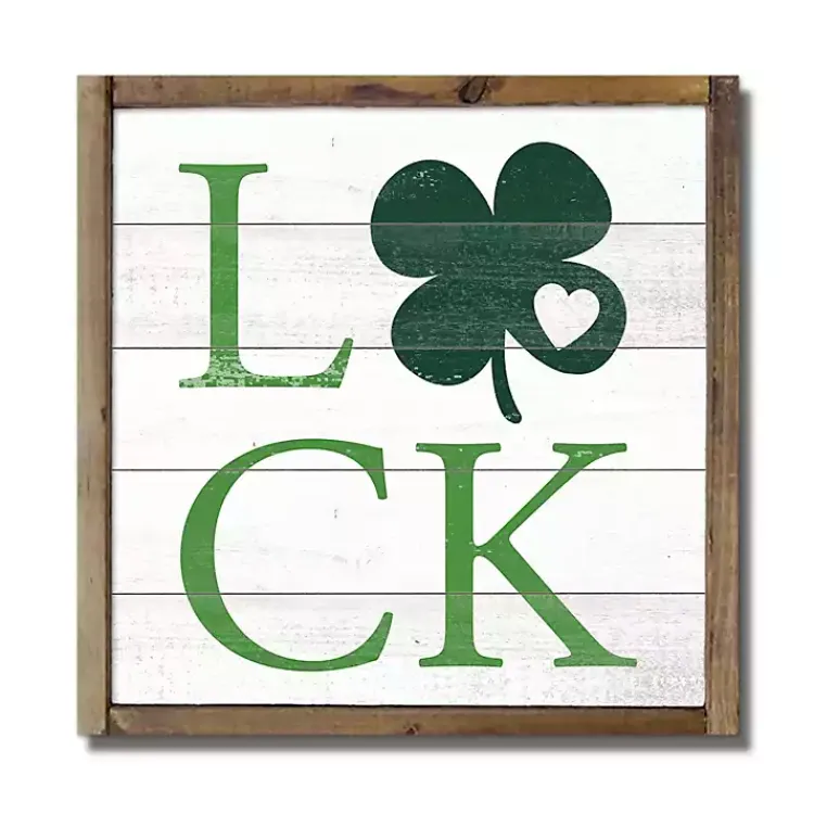 Outlet Luck Clover Wood Framed Wall Plaque St Patricks Day Decorations