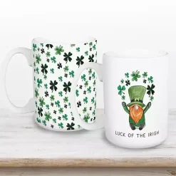 Kirklands Home Glassware & Drinkware|Luck of the Irish Shamrocks Mugs, Set of 2