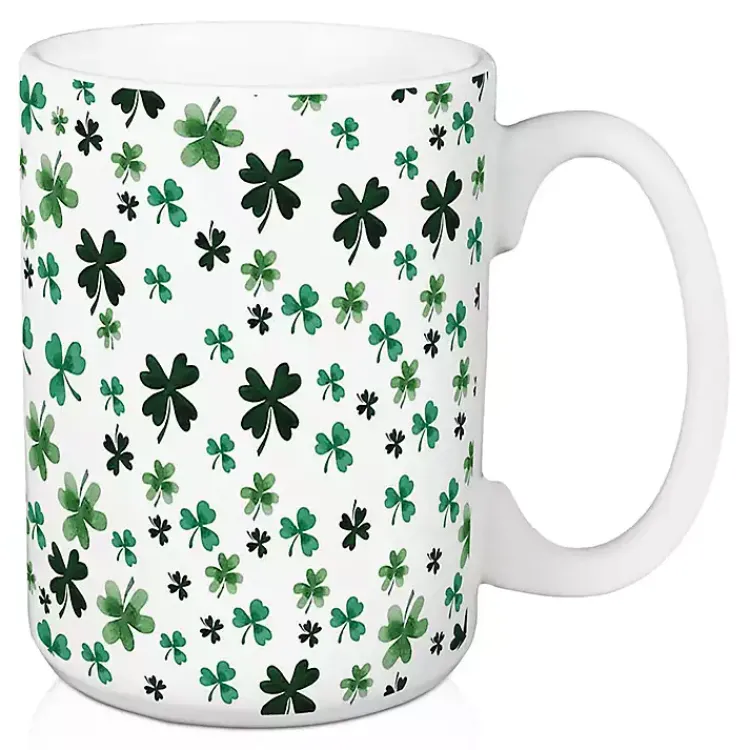 Kirklands Home Glassware & Drinkware|Luck of the Irish Shamrocks Mugs, Set of 2