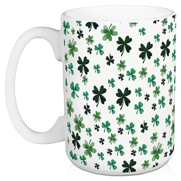 Kirklands Home Glassware & Drinkware|Luck of the Irish Shamrocks Mugs, Set of 2