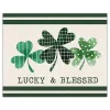 Discount Lucky & Blessed Clover Trio Canvas Art Print St Patricks Day Decorations