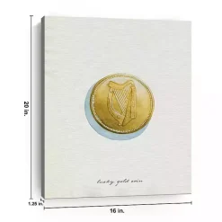 Clearance Lucky Gold Coin Canvas Art Print St Patricks Day Decorations