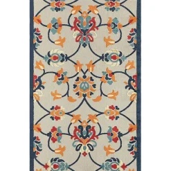 Kirklands Home Outdoor Rugs|Lyla Multi Floral Damask Indoor/Outdoor Rug, 5x8