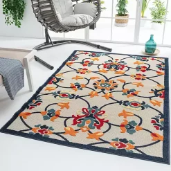 Kirklands Home Outdoor Rugs|Lyla Multi Floral Damask Indoor/Outdoor Rug, 5x8