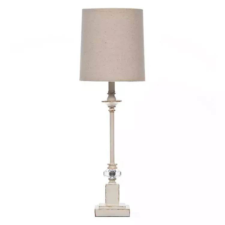 Kirklands Home Buffet Lamps|Mackinaw Cream Crystal Buffet Lamp Ivory
