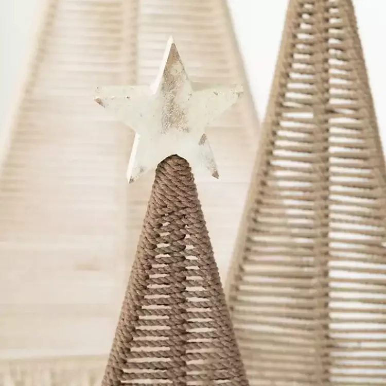 Outlet Macrame Woven 3-pc. Tree Figurine Set Christmas Decorations