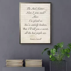 Kirklands Home Wall Quotes & Signs|Mad Hatter Quote Wall Plaque White