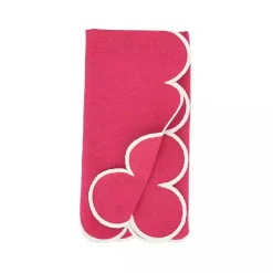 Kirklands Home Table Linens|Magenta Scalloped Edge Napkins, Set of 4 Pink