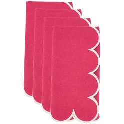 Kirklands Home Table Linens|Magenta Scalloped Edge Napkins, Set of 4 Pink