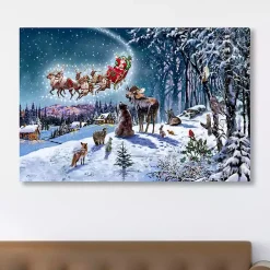 Best Magical Christmas Sleigh Canvas Art Print Christmas Art & Wall Decor
