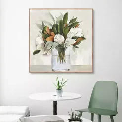 Kirklands Home Canvas Art|Magnolia Bouquet Framed Canvas Art Print