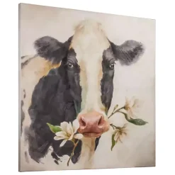 Kirklands Home Canvas Art|Magnolia Cow Canvas Art Print