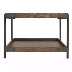 Kirklands Home Coffee Tables|Mahogany Oak Wood Tray Top Coffee Table Brown