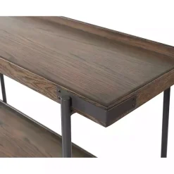 Kirklands Home Coffee Tables|Mahogany Oak Wood Tray Top Coffee Table Brown