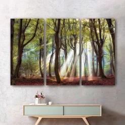 Kirklands Home Canvas Art|Majestic Morning Canvas Art Prints, Set of 3 Green