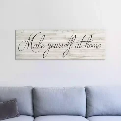 Kirklands Home Wall Quotes & Signs|Make Yourself at Home Canvas Art Print White