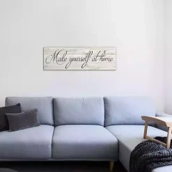 Kirklands Home Wall Quotes & Signs|Make Yourself at Home Canvas Art Print White