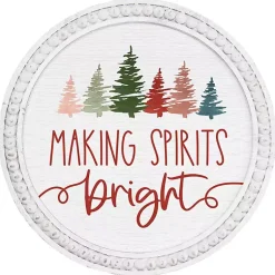 New Making Spirits Bright Wall Plaque Christmas Art & Wall Decor