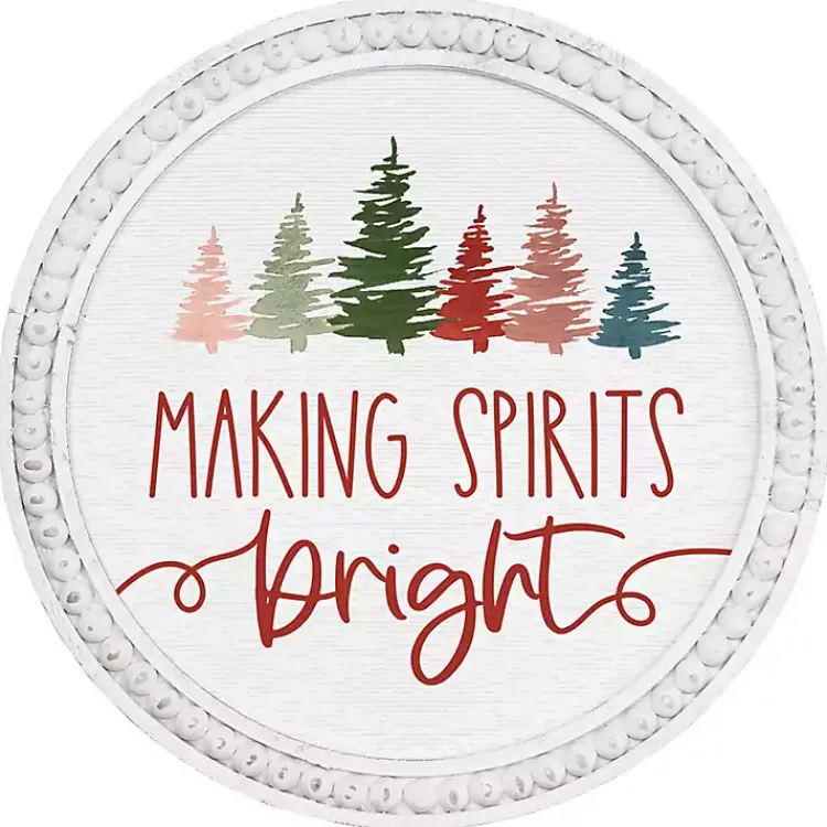 New Making Spirits Bright Wall Plaque Christmas Art & Wall Decor