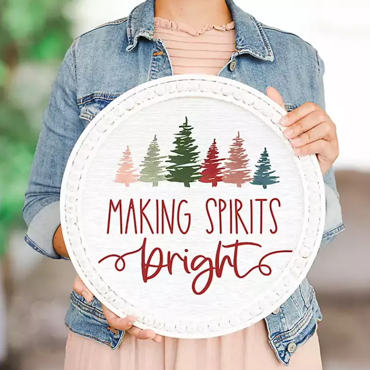 New Making Spirits Bright Wall Plaque Christmas Art & Wall Decor