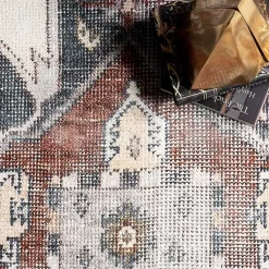 Kirklands Home Area Rugs|Mali Traditional Medallion Washable Area Rug, 5x8