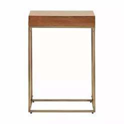 Kirklands Home Accent & End Tables|Mango Wood & Slim Karlsen Accent Table Gold